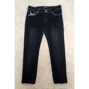 Sofias Jeans Womens Size 5 Tapered Leg Blue Denim Embellished Rhinestone Studded